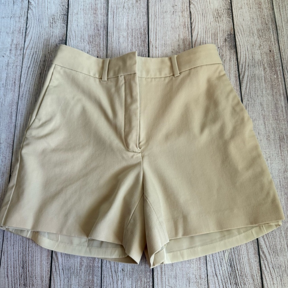 BABATON Aritzia Tan High Waist Wool Shorts 4